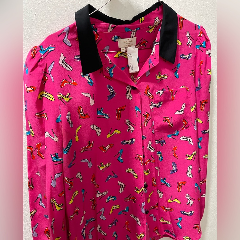 Kate Spade button up top, size 10 shoes pattern